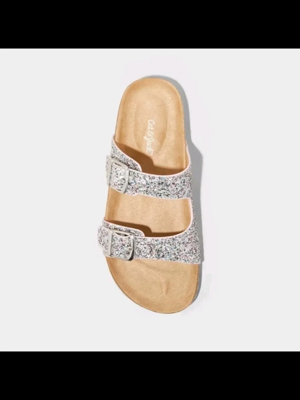 Kids' Drew Footbed Sandals Silver - Cat & Jack - Size 2